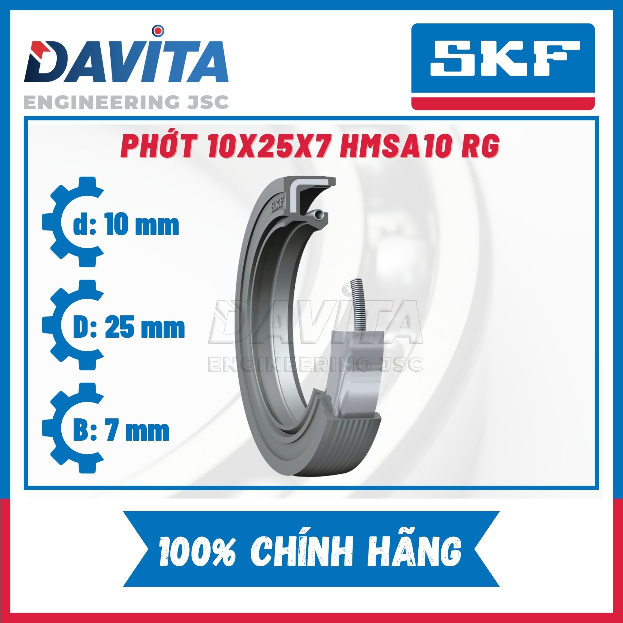 Phớt chặn dầu SKF CR 10x25x7 HMSA10 RG
