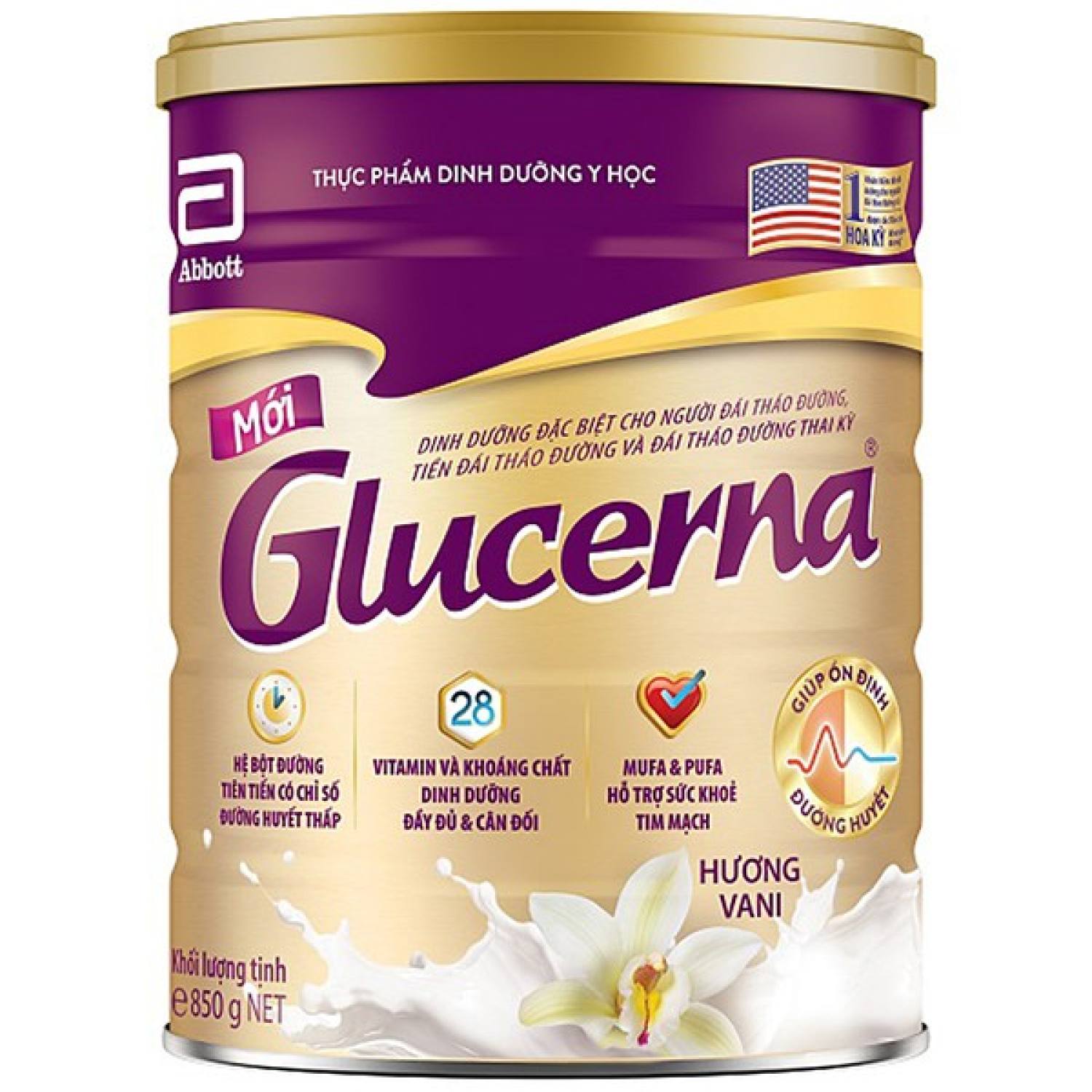 [tích lũy] sữa glucerna 850g hương lúa mạch - dùng cho người tiểu đường và tiền đái tháo đường 5
