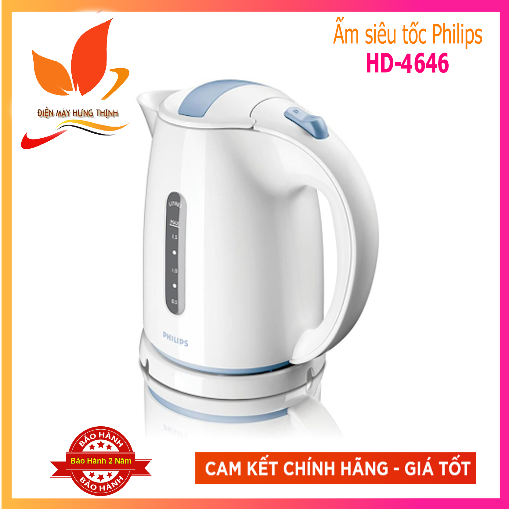 Bình đun siêu tốc Philips HD4646 - nhập khẩu Ba Lan