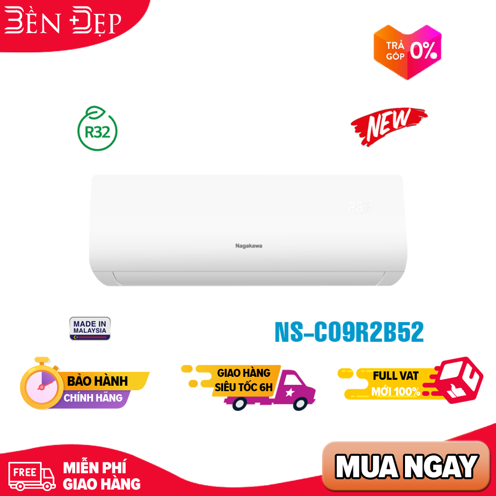 Điều hòa Nagakawa 2 chiều 9000BTU NS-A09R1M05 - Dưới 15m²