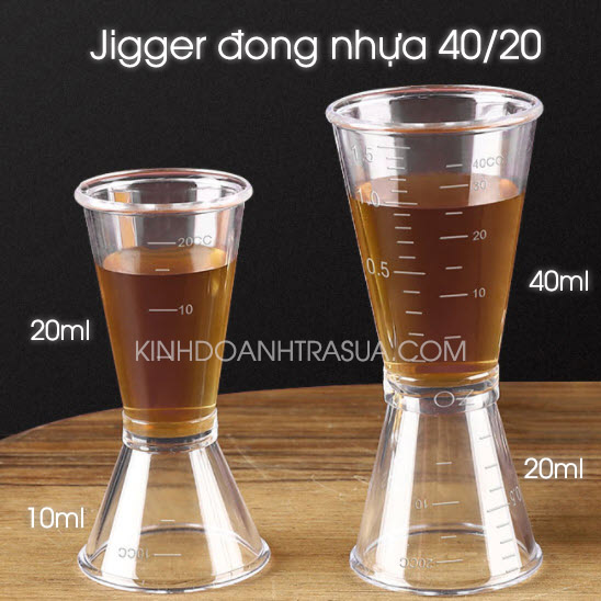 Jigger đong định lượng 2 đầu - 40ml/20ml - 10ml/20ml