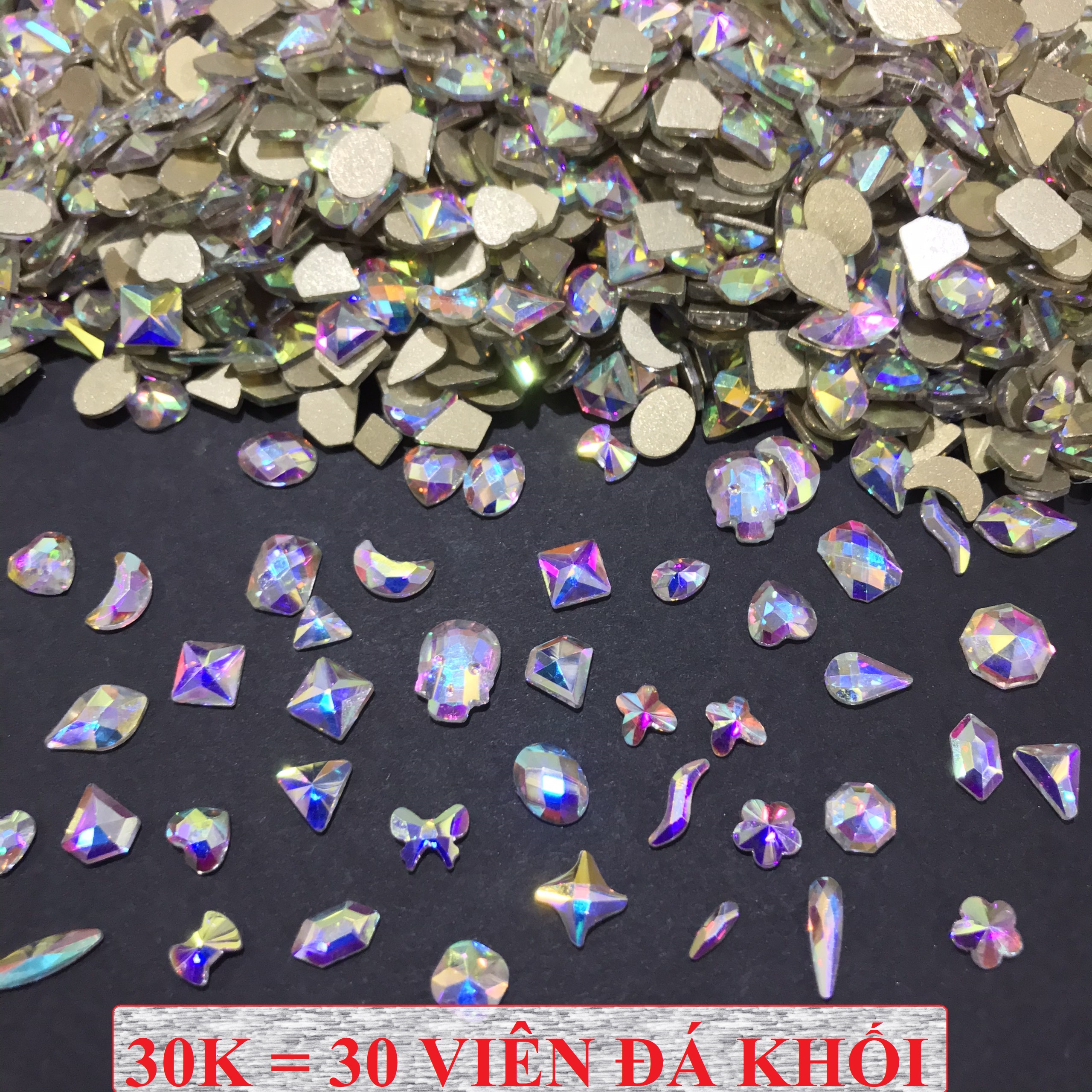 Đá khối 30 viên 30k gắn móng - sinailmi