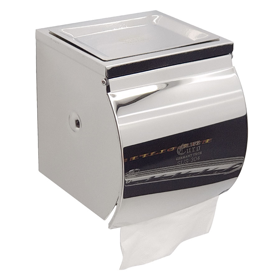 Hộp đựng giấy vệ sinh inox sus 304 kèm gạt tàn thuốc eurolife el-p06-4 - bảo hành 2 năm
