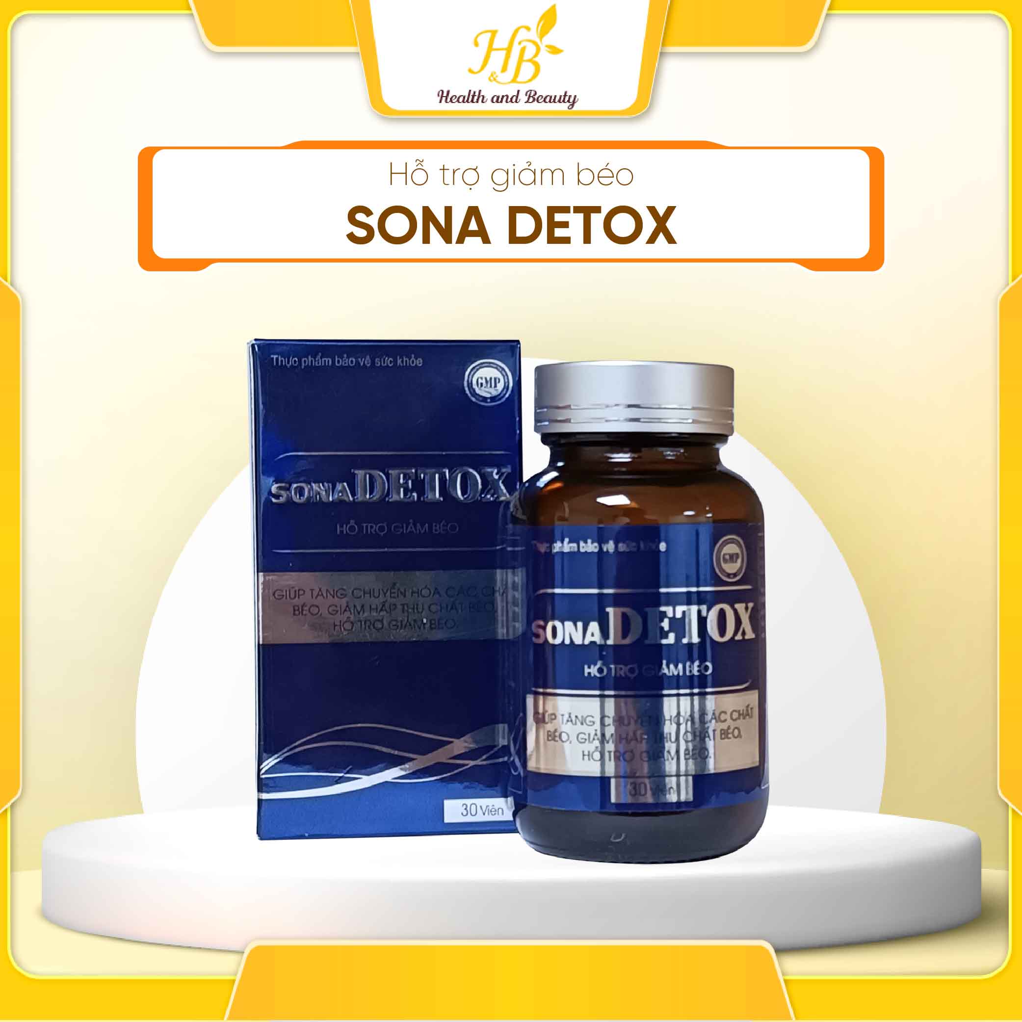 Viên Uống SonaDetox Giảm Hấp Thụ Chất Béo Giúp Giảm Béo FOBELI - Hộp 30 viên