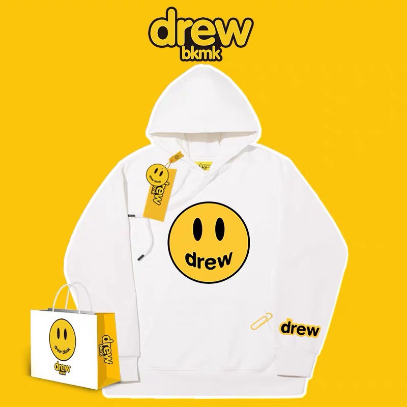 Áo hoodie basic DREW đen trắng nhiều size- dáng unisex nam nữ