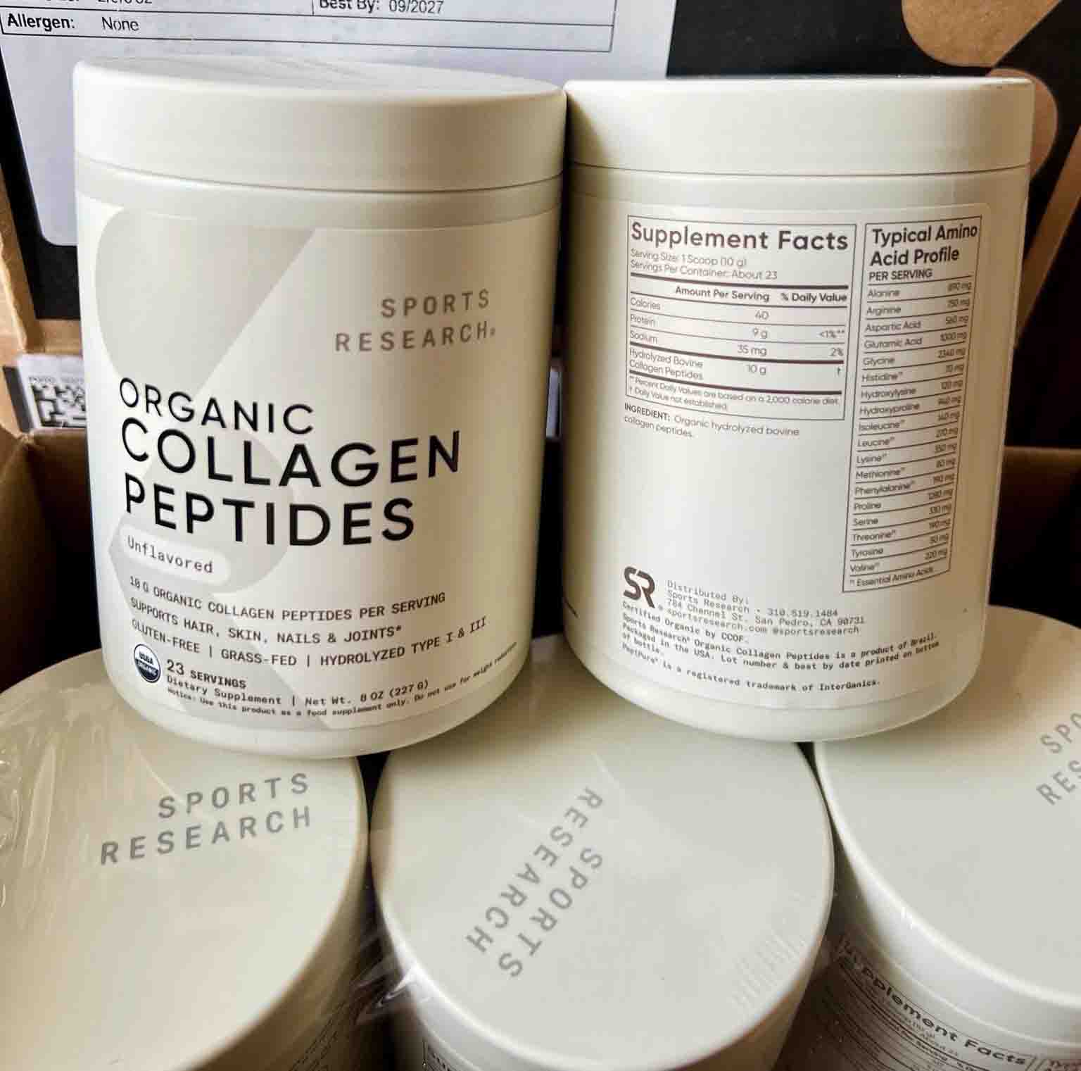 Bột Collagen Organic Sports Research Organic Thủy Phân Không Mùi Vị