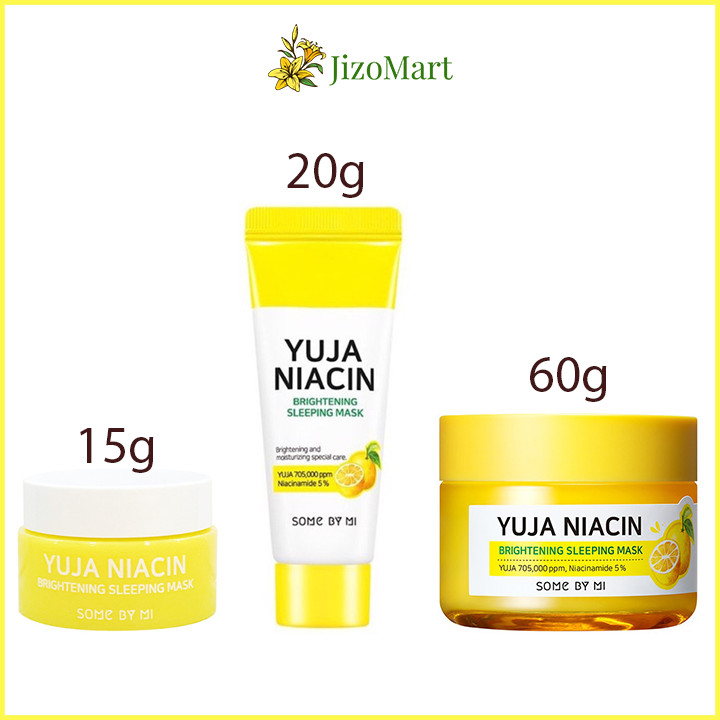 Mặt Nạ Ngủ Dưỡng Trắng Da, Mờ Thâm Some By Mi Yuja Niacin 30 Days Miracle Brightening Sleeping Mask (60g - 20g - 15g) - some by mi chính hãng