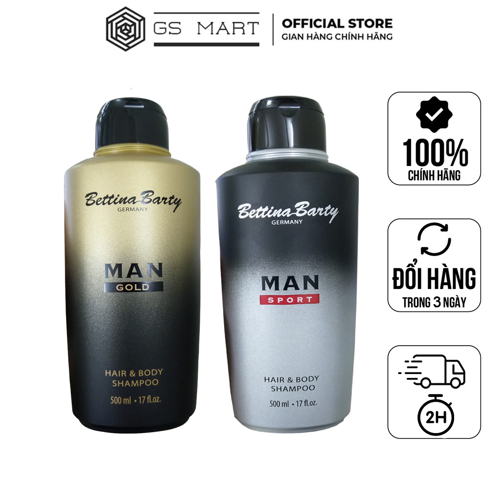 Sữa tắm gội cho nam hương nước hoa Bettina Barty Man 500ml Nhập khẩu Đức