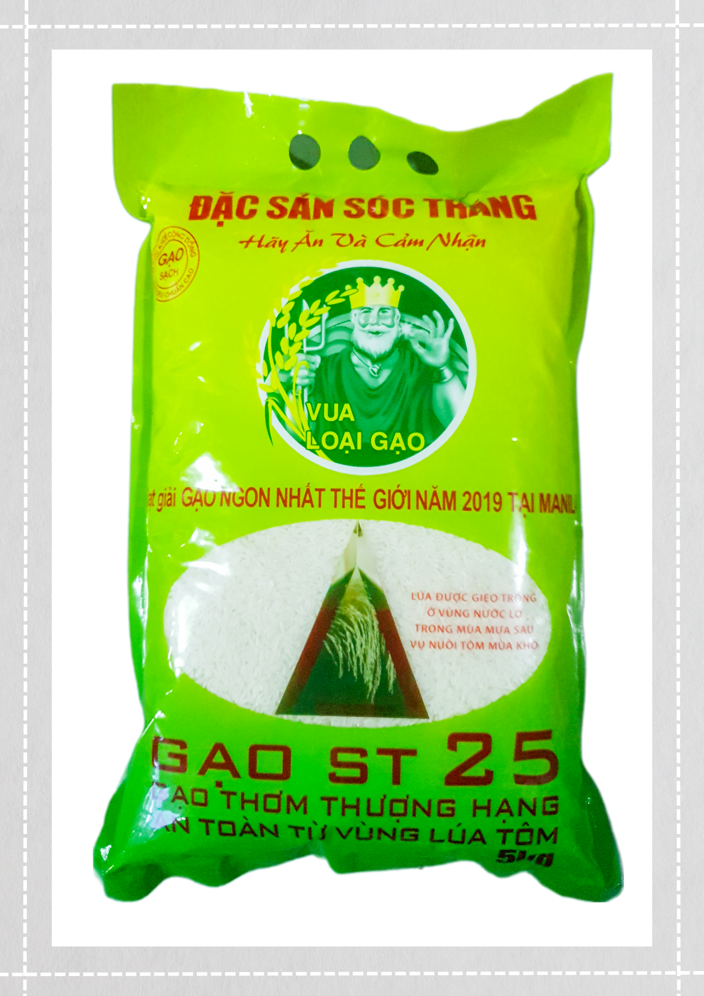 Gạo ST25 - Gạo thơm thượng hạng, an toàn từ vùng Lúa tôm - 5 kg