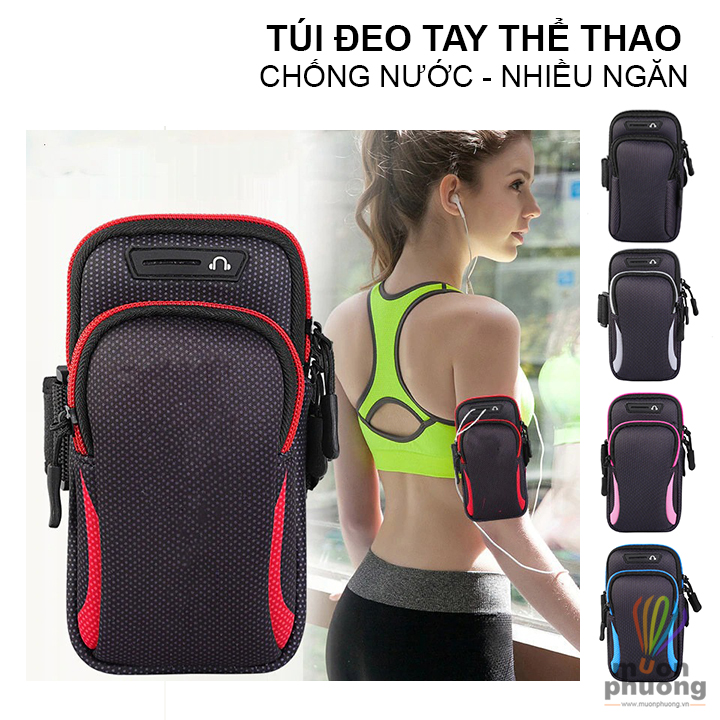 Túi đeo tay chạy bộ đựng điện thoại thể thao hoa văn chấm bi - MUÔN PHƯƠNG SHOP