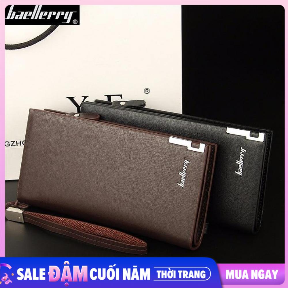 Bóp ví da nam cao cấp baellerry nam, nữ, ví da cao cấp cầm tay