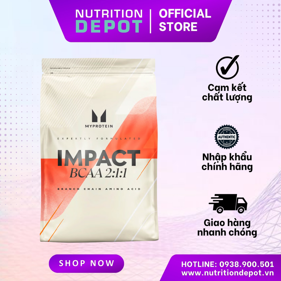 Thực phẩm bổ sung gia tăng sức bền và phục hồi cơ Myprotein Essential BCAA 2:1:1 500g (100 lần dùng) - Nutrition Depot Vietnam