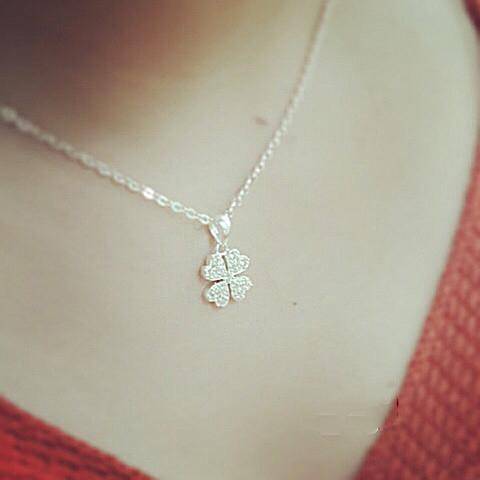 Dây chuyền Bạc mặt cỏ 4 lá may mắn - Kèm giấy đảm bảo của cửa hàng