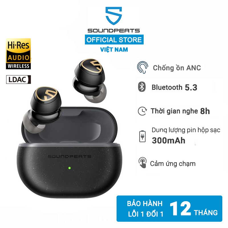 Tai nghe true wireless bluetooth soundpeats mini pro hs, codec ldac, chống ồn anc, thời gian nghe 8h