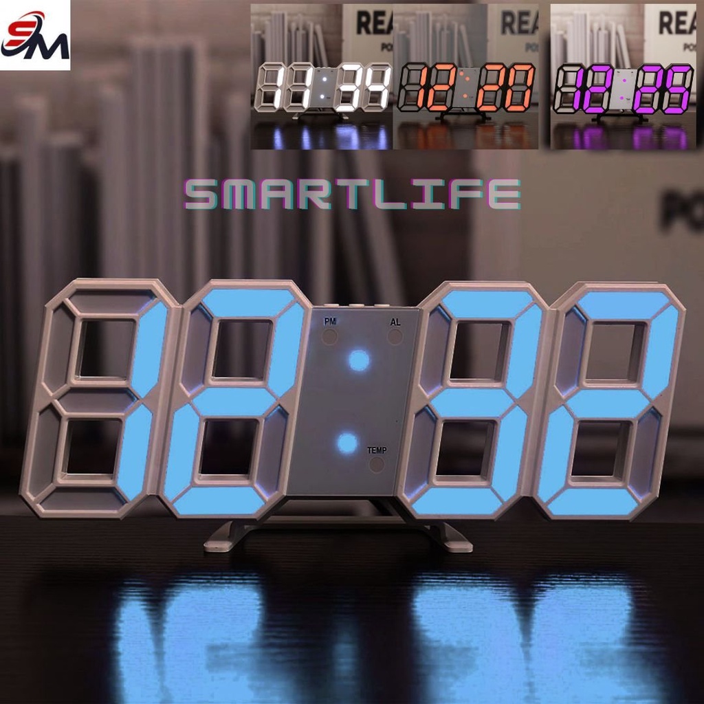 Đồng hồ led 3d điện tử treo tường để bàn đẹp dhled