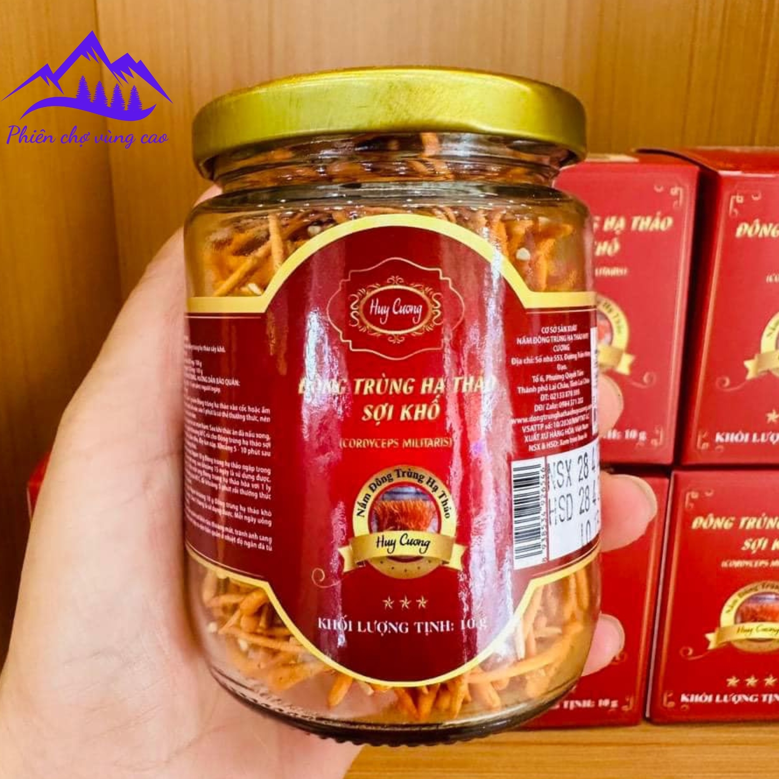 Nấm Đông trùng hạ thảo khô, sấy thăng hoa Huy Cương . Trà đông trùng hạ thảo ngâm mật ong, ngâm rượu