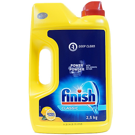 Bột rửa bát Finish 2.5kg dùng cho Máy rửa bát chén siêu sạch + Tặng viên Alio dùng thử