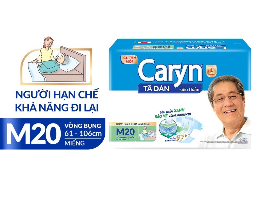 Tã dán siêu thấm Caryn M20 cho người lớn vòng hông 61-106cm
