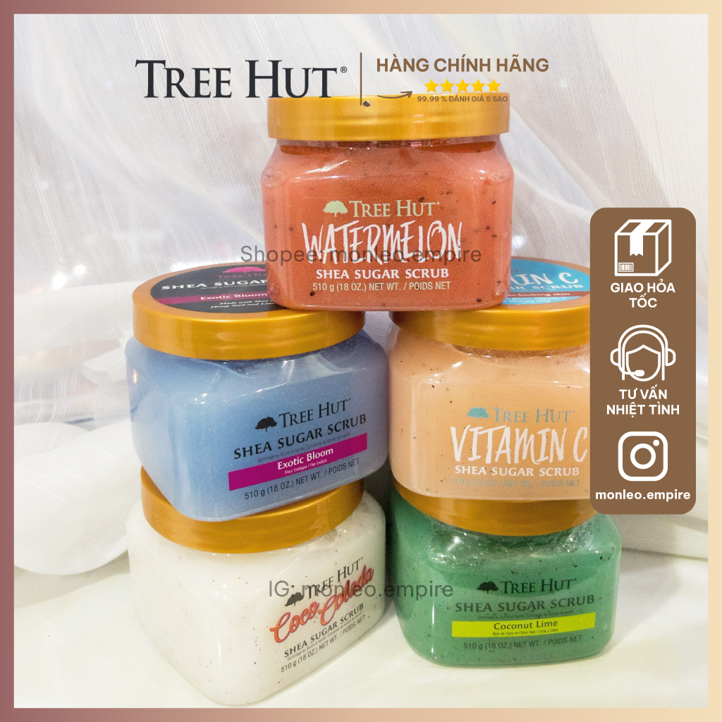 Tẩy tế bào chết toàn thân tree hut shea sugar scrub 510g