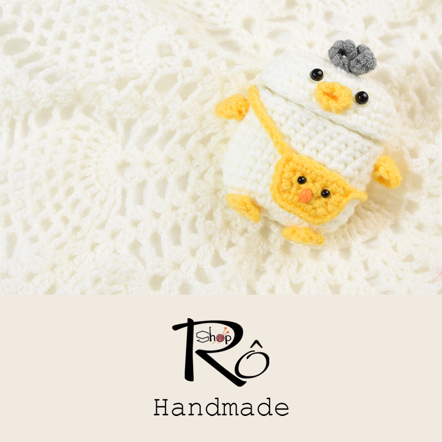 [HCM]Túi đựng Airpod 2 hình gà con Baby đeo túi đáng yêu Airpod case cute len Handmade [Ảnh thật+Hàng sẵn]