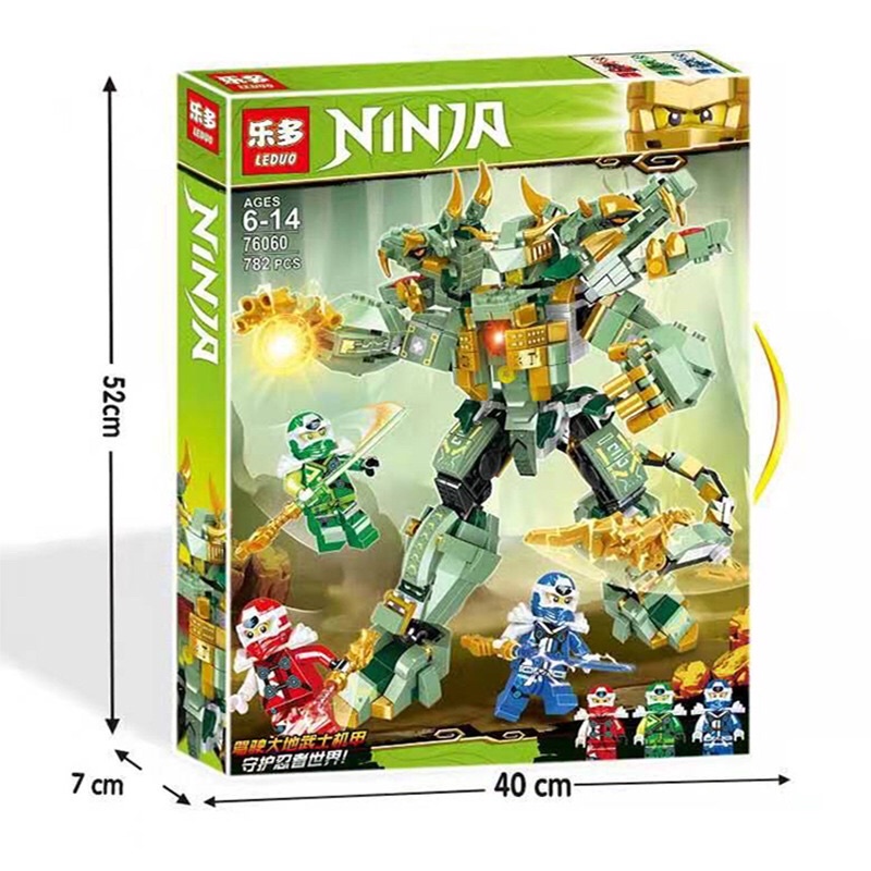 Lắp ráp ninja 76060 - xếp hình robot mech rồng xanh moc 782 mảnh ghép