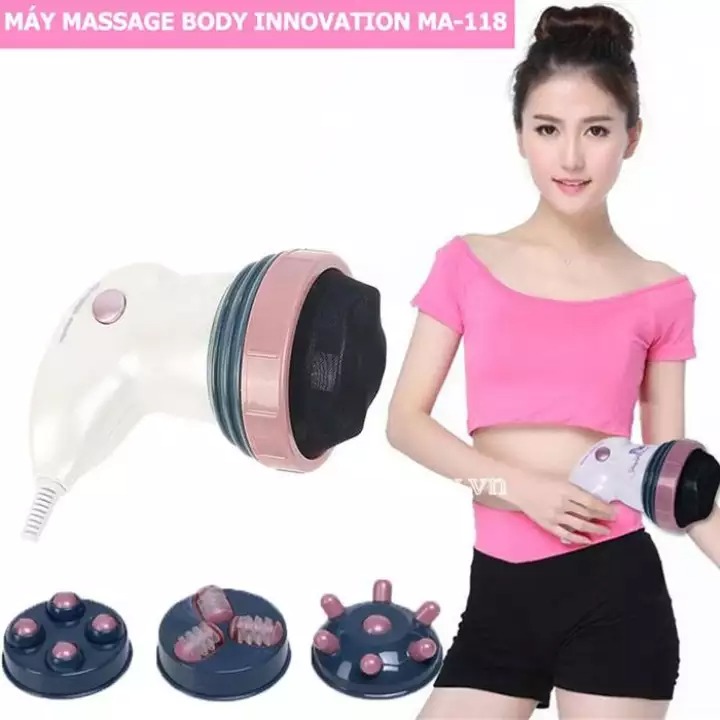 Máy Massage Và Đánh Tan Mỡ Bụng Cầm Tay Body Innovation 4 đầu với 6 cường độ massage - Máy mat xa hồng ngoại, may Matxa bung, máy massage cầm tay - Bảo Hành Uy Tín 12 Tháng