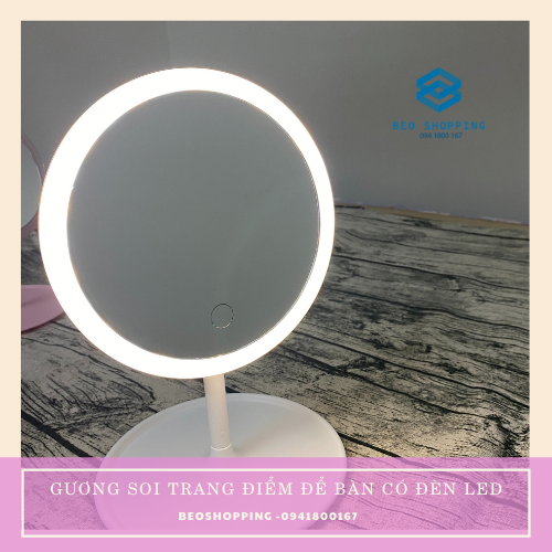 GƯƠNG SOI TRANG ĐIỂM ĐỂ BÀN CÓ ĐÈN LED 3 CHẾ ĐỘ MÀU ĐỂ BÀN