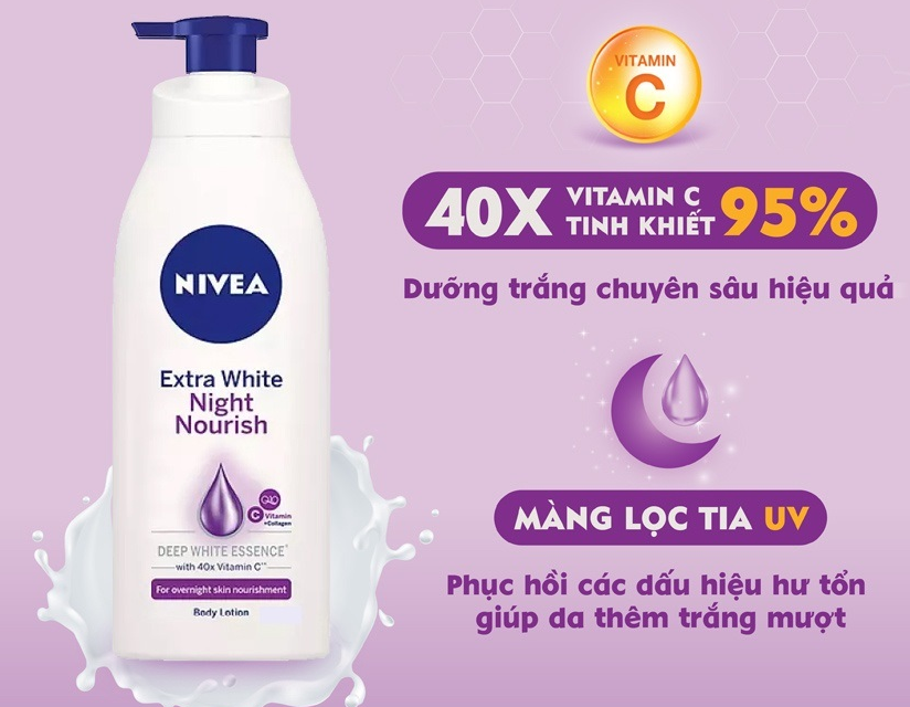 Sữa dưỡng thể trắng da Nivea Extra White 350ml