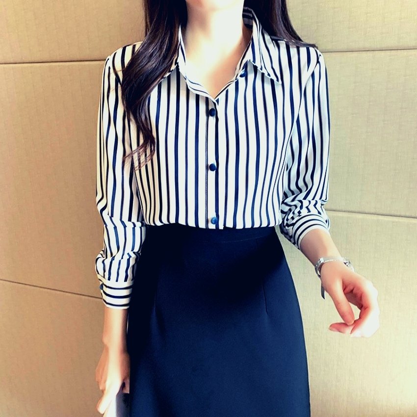 [HCM]Áo sơ mi nữ phối kẻ sọc thời trang nữ siêu đẹp