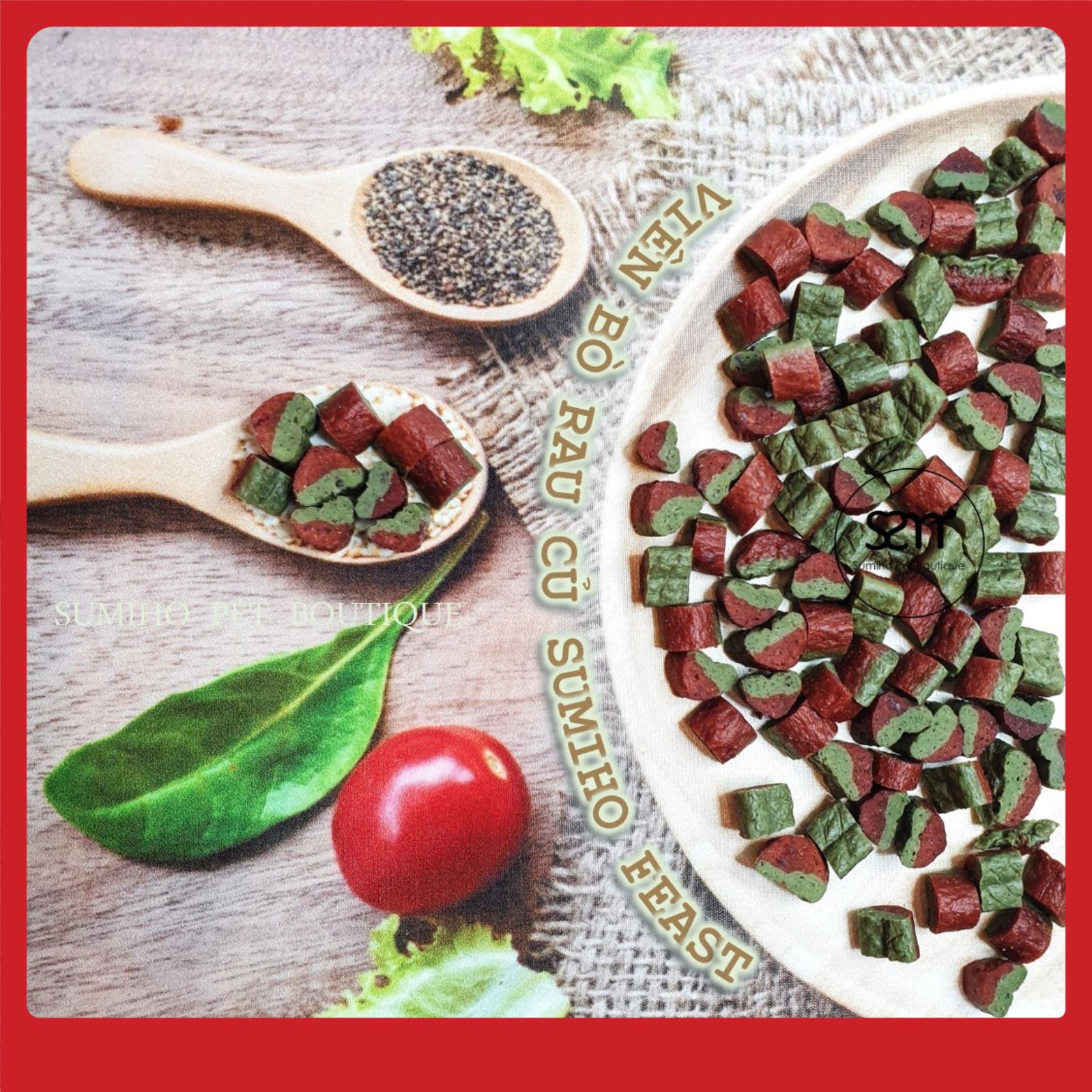 [Hoàn tiền 6%] Bánh thưởng cho chó Sumiho Feast (Viên bò rau củ) 100gr/túi