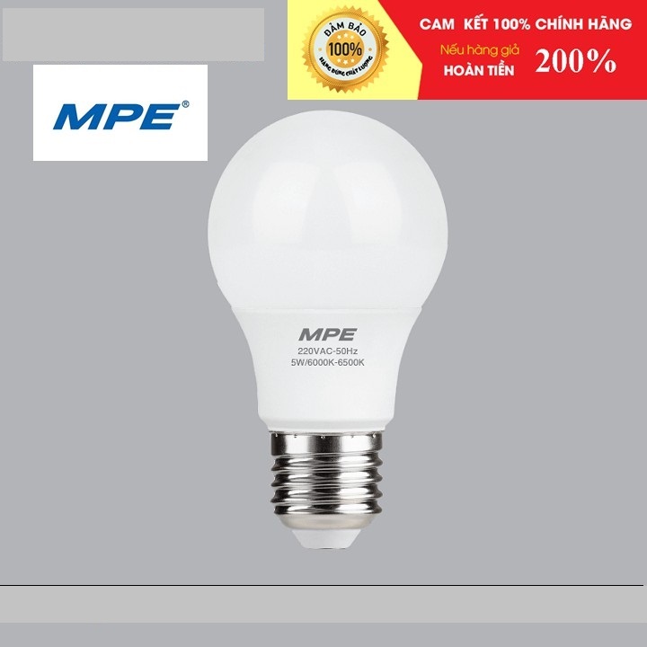 [HCM]BÓNG ĐÈN LED BÚP 5W MPE TRẮNGVÀNG