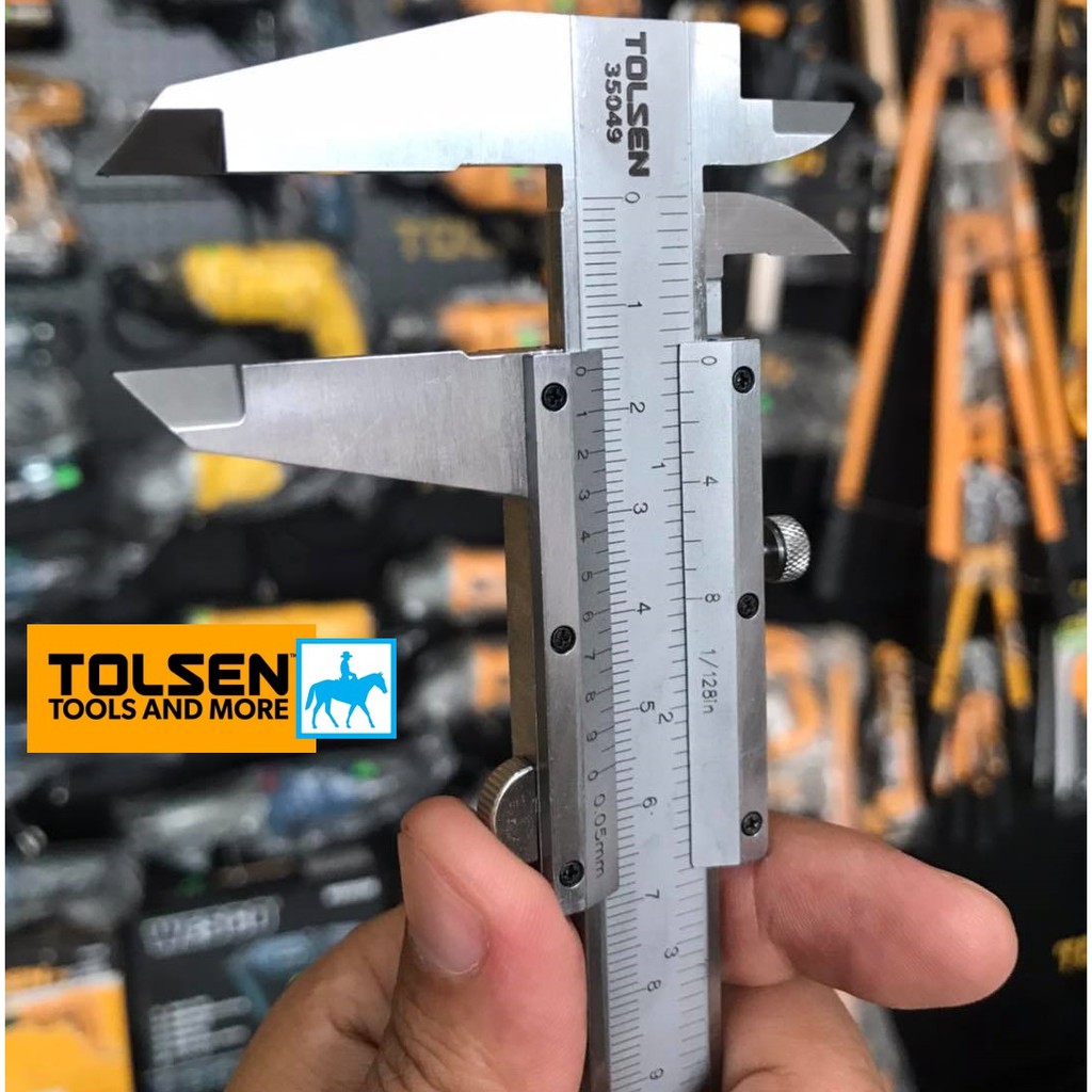 Thước kẹp 150mm 0.05mm vernier caliper Tolsen 35049 chất liệu cao cấp bền bỉ chống va đập thiết kế chắc chắn đảm bảo an toàn cho người sử dụng