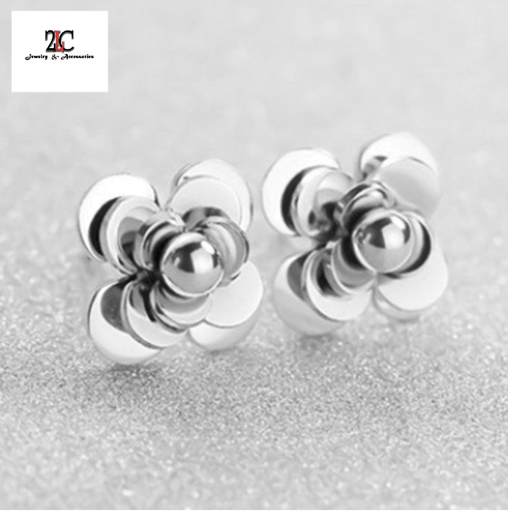 Bông Tai Titan Nữ Hoa Trà Thời Trang Cao Cấp, Bông Tai Nữ Rẻ Ơi Là Rẻ