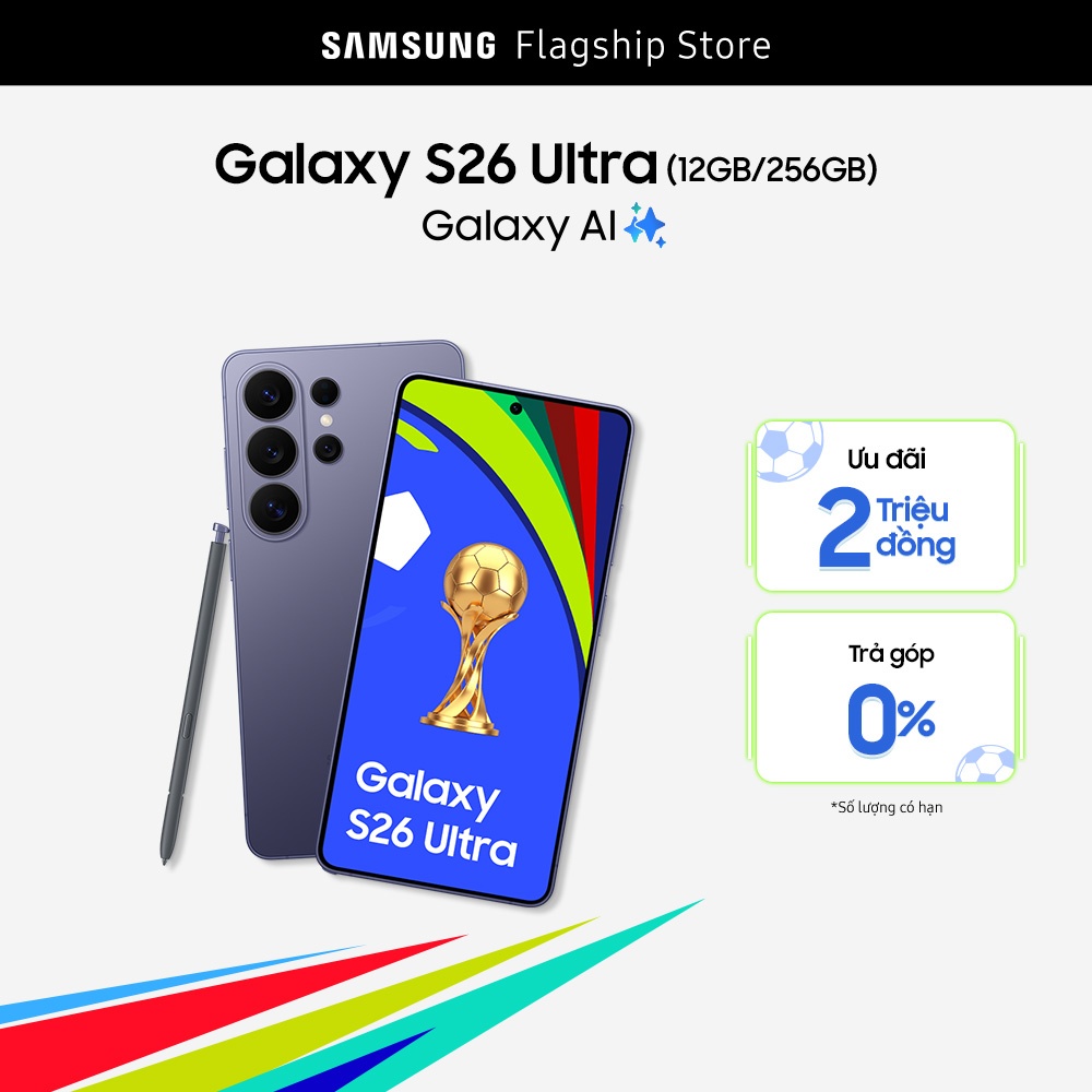 [SIÊU SALE GIỮA NĂM 20H 5-8.6] Điện thoại Samsung Galaxy S26 Ultra, 12GB/256GB | 512GB | 1TB, Privacy Display, Chip Snapdragon, Galaxy AI Phone, Camera 200MP, pin 5000mAh