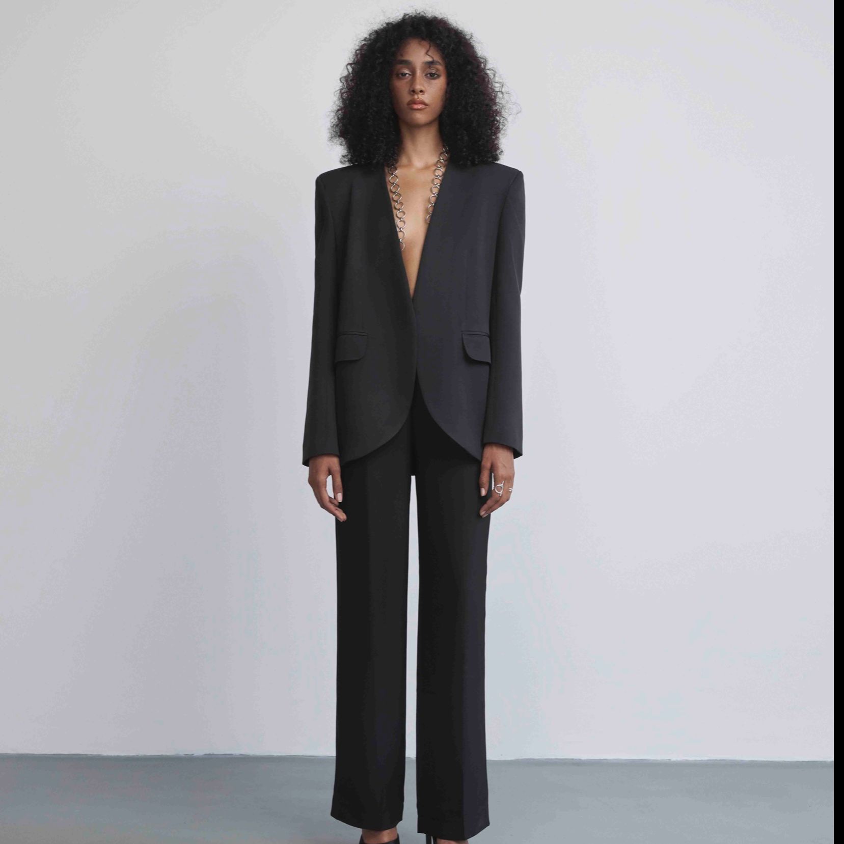 Quần suông darkle pant lưng cao trơn basic | nya studio