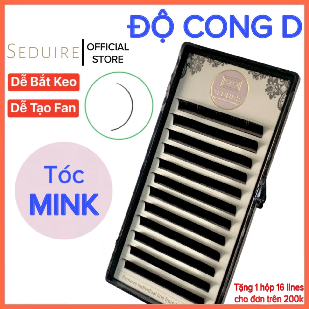 Mi khay seduire độ cong d , tóc mink