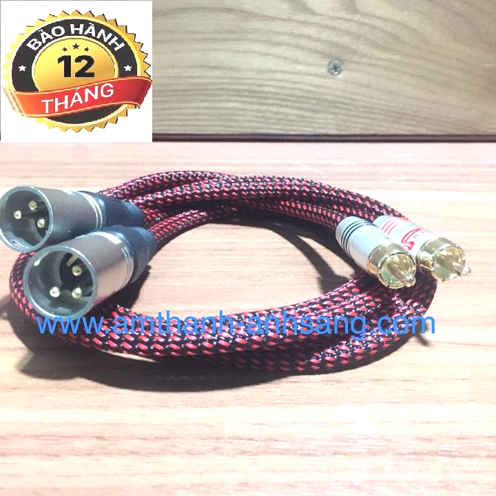 Dây jack tín hiệu âm thanh cao cấp 02 dây Jack canon đực ra hoa sen