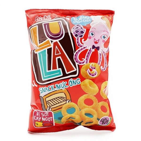 Oishi Snack Mực ống vị sốt cay ngọt Lula 35g 10 gói bịch