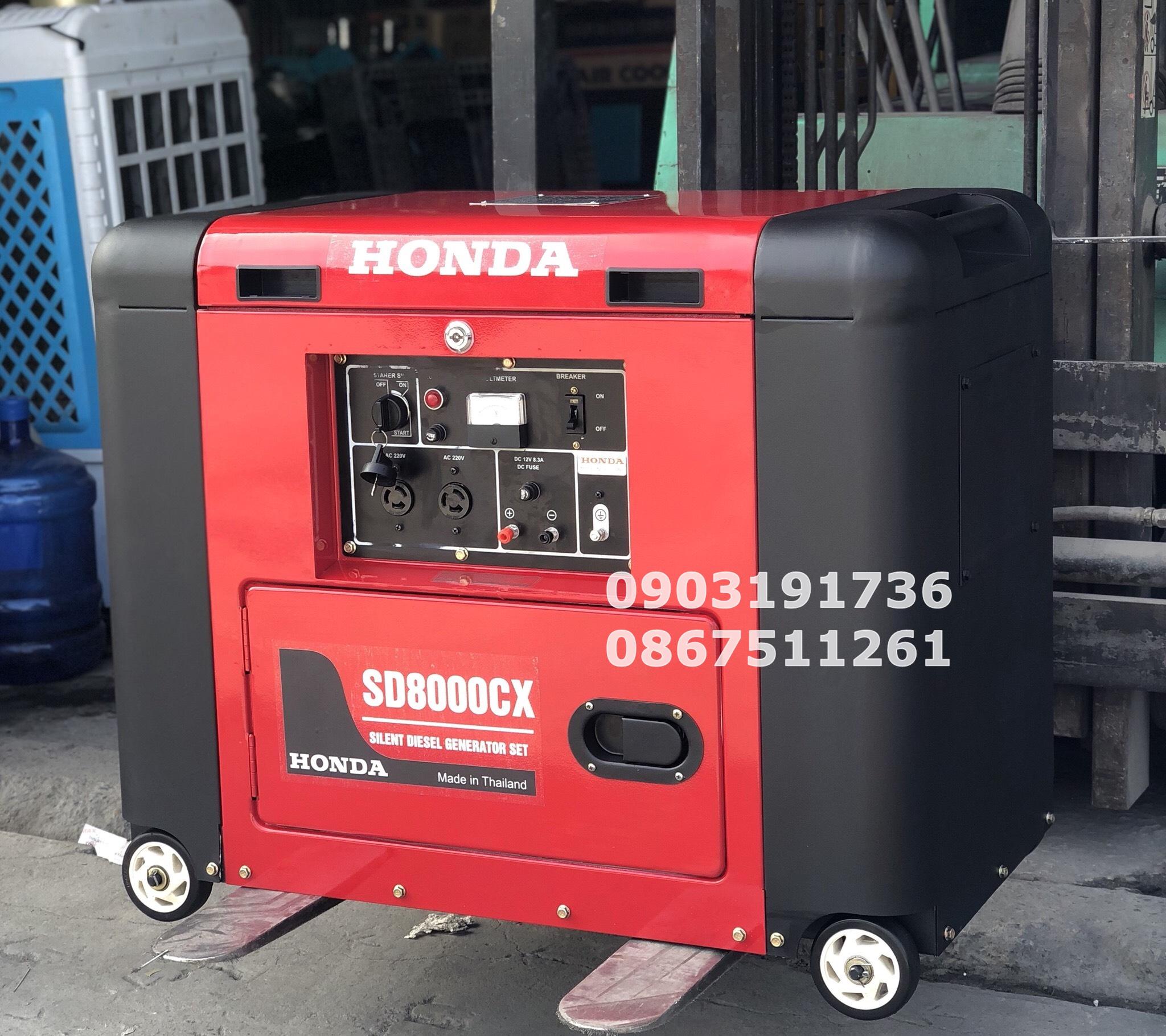 Máy phát điện honda sd 8000cx đề nổ, siêu chống ồn