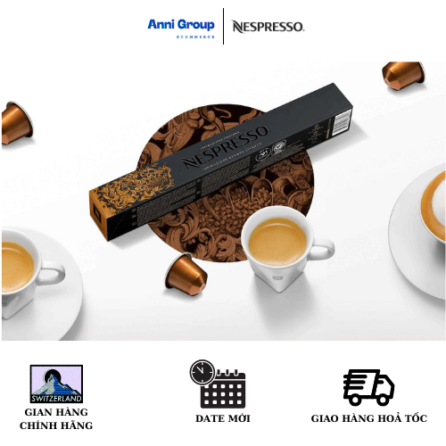 HCM - Nespresso Coffee Capsule ISPIRAZIONE GENOVA LIVANTO New Date 2023 Round and Balanced in harmony (10 pills/ box), Intensity 06- Viên nén cà phê Genova LivatoTròn vị & Cân bằng Độ Đậm 6 Hộp 10 viên