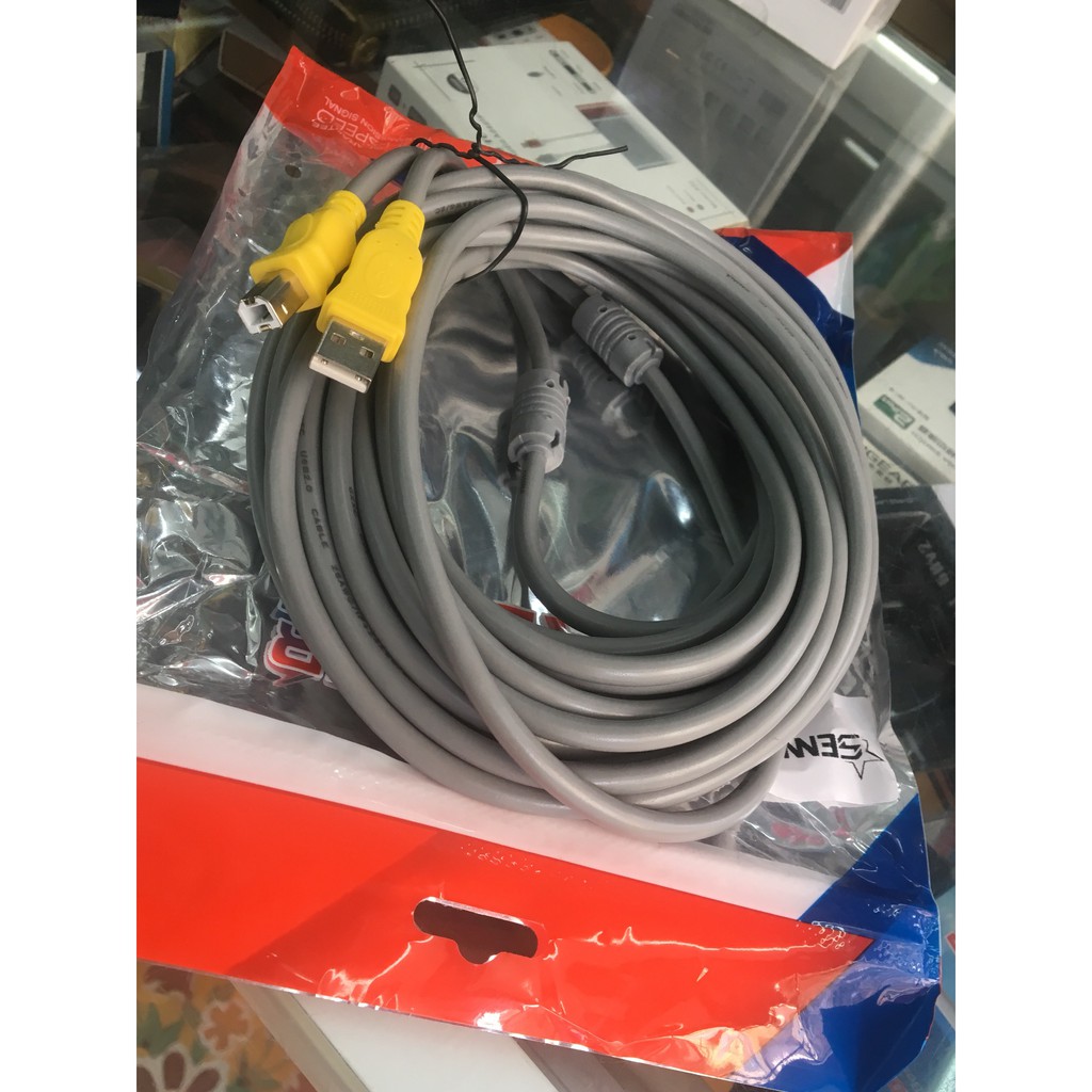 Cáp Máy In Usb 2.0 Dài 10M Senniko Có Cục Chống Nhiễu