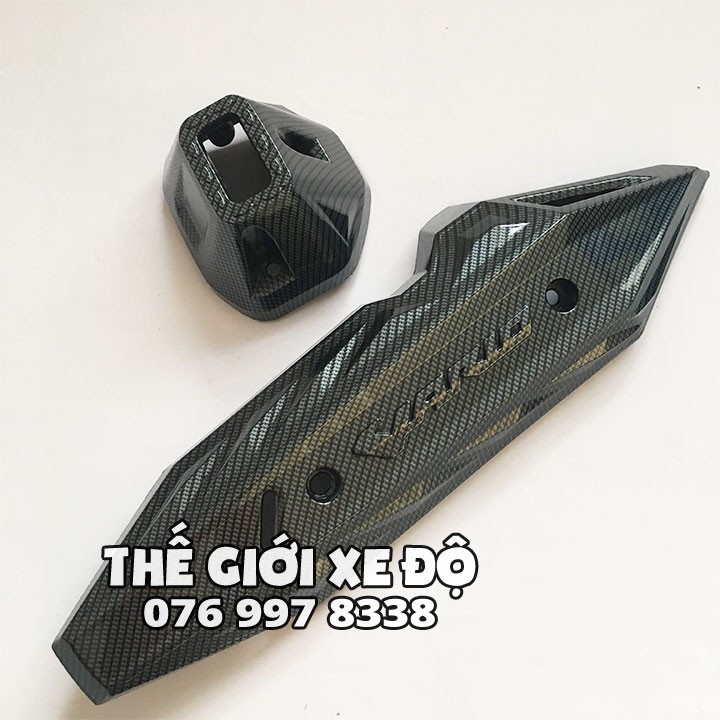 Ốp pô Vario carbon và chụp đít pô Vario cacbon cho Vario 125 và Vario 150 đời 2018, 2019, 2020, 2021, 2022, 2023