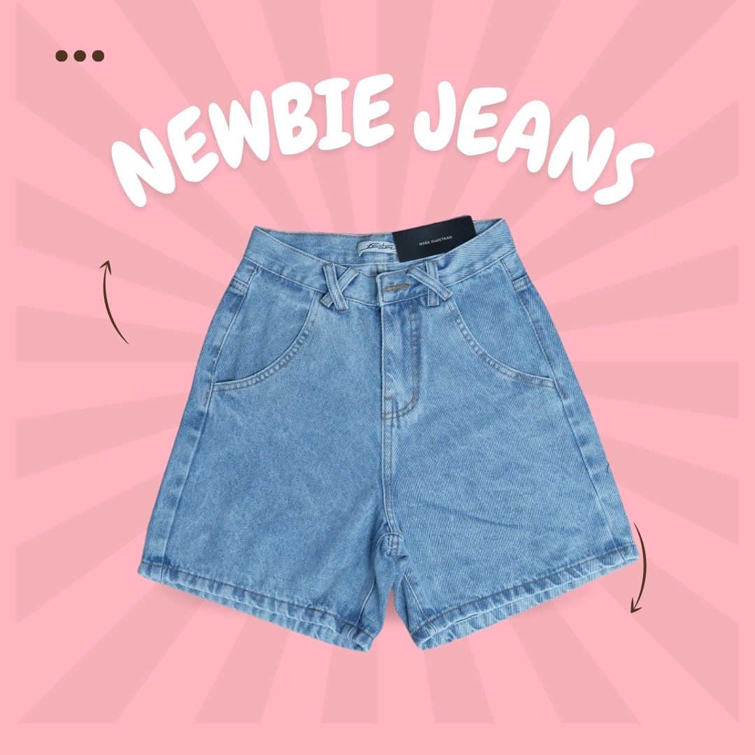 Quần Short Jeans Nữ Lưng Cao Ống Rộng Có Dây Săn Chéo ULZZANG