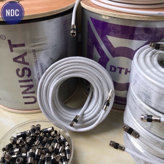 Cáp TV UNISAT (Từ 15m Tặng Bấm Sẵn 2 Jack Nén) Chịu Nhiệt, Chống Nhiễu Cực Tốt