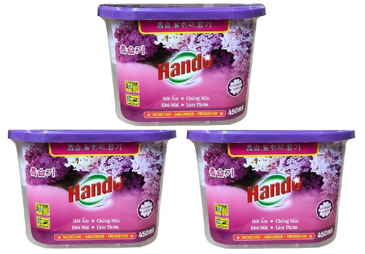 Bộ 3 hộp hút ẩm chống ẩm mốc hương lavender hando 450ml bhkn147