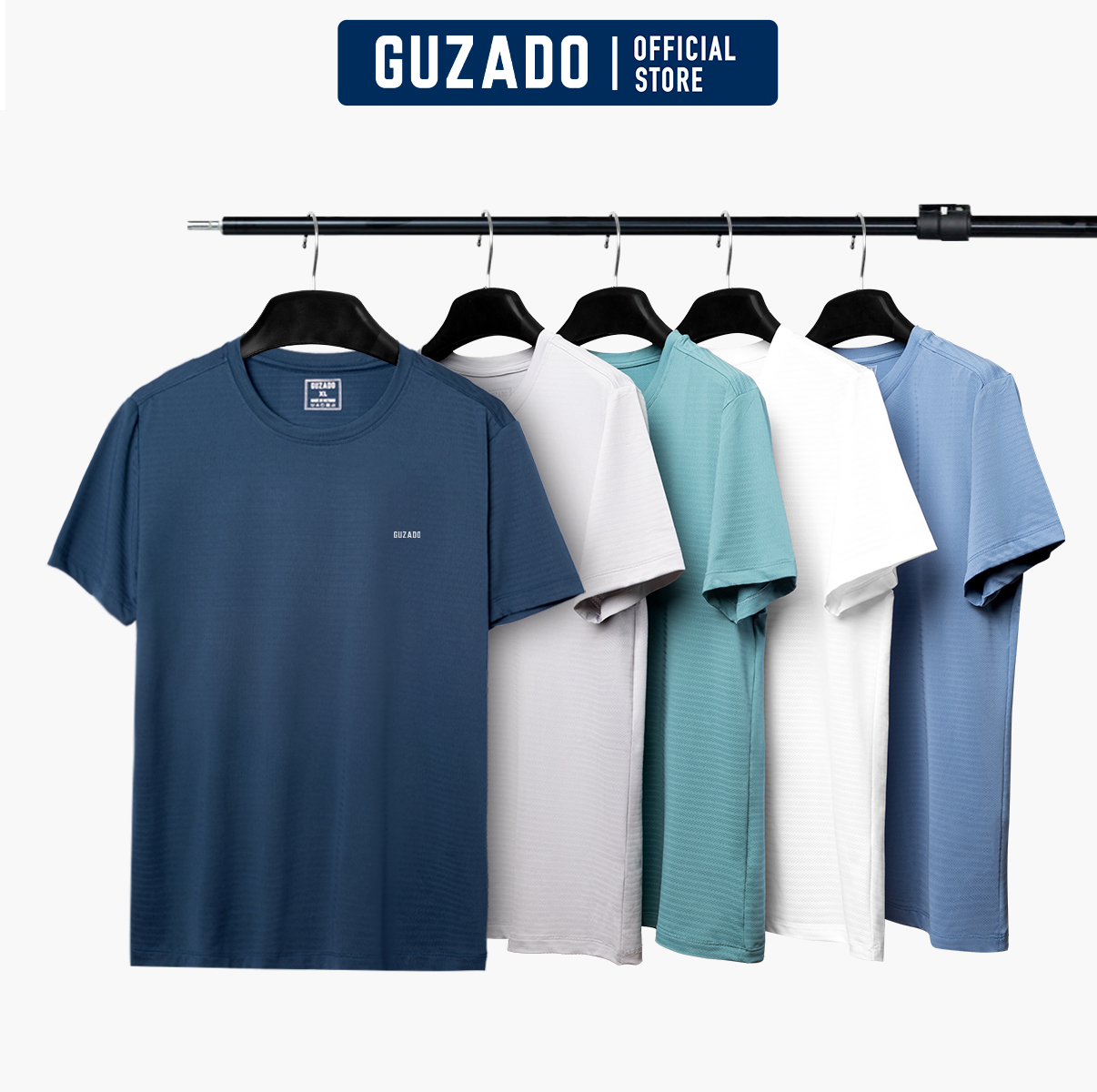 [MUA 3 GIẢM 15% SALE CUỐI THÁNG 6] Áo thun thể thao Guzado, Chất vải coolmax co giãn, thoáng mát vượt trội, thiết kế basic nam tính khỏe khoắn nhiều màu dễ lựa chọn GTS02