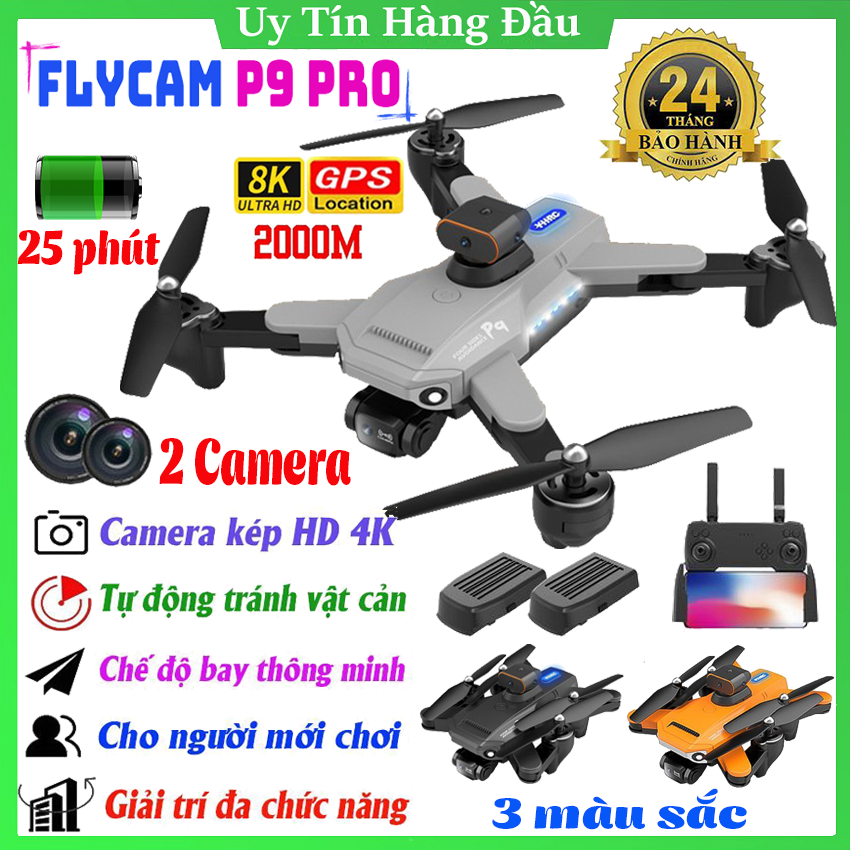 Flycam mini 4K P9 Pro, Máy bay điều khiển từ xa có camera, Flycam giá rẻ, Playcam drone giá rẻ hơn, 