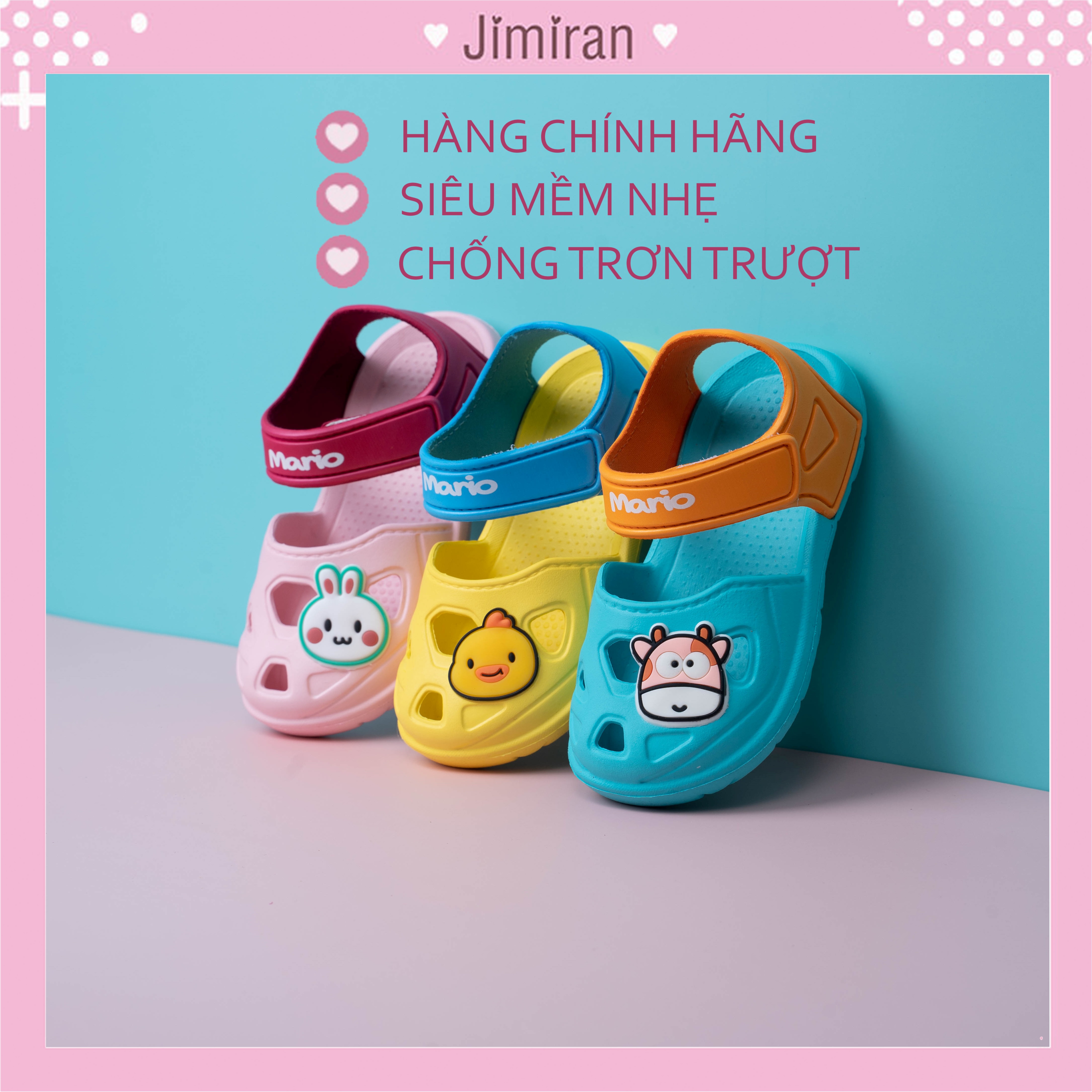 Dép cho bé gái bé trai Cheerful Mario sục quai hậu trẻ em 1 tuổi - 5 tuổi siêu nhẹ chống trơn trượt chính hãng DB09