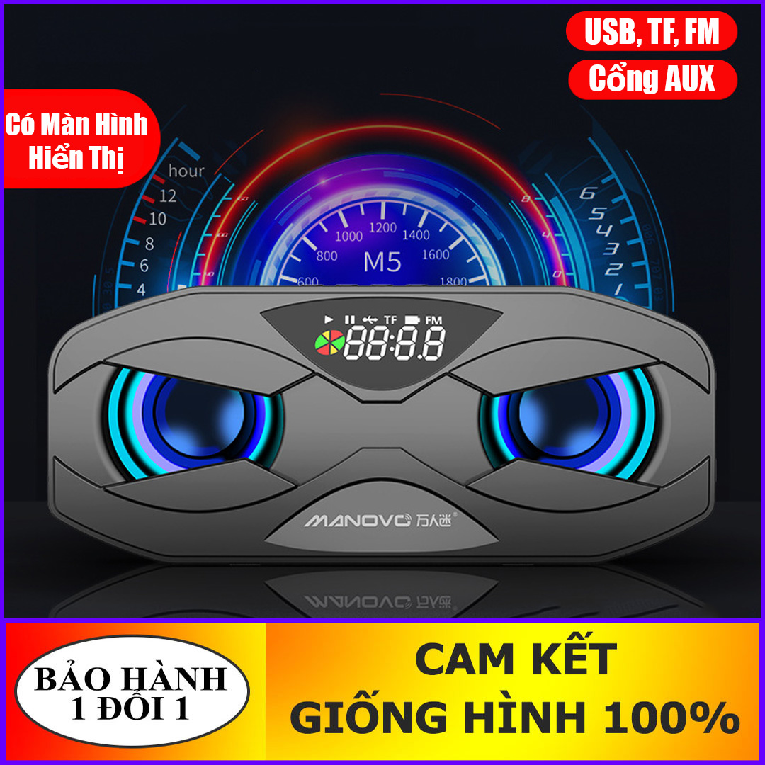 [SIÊU TRẦM] Loa Bluetooth M4 - M5 Có Màn Hình Hiển Thị Âm thanh HiFi 6D, Âm trầm siêu bass, Có hỗ trợ Thẻ Nhớ, đài FM