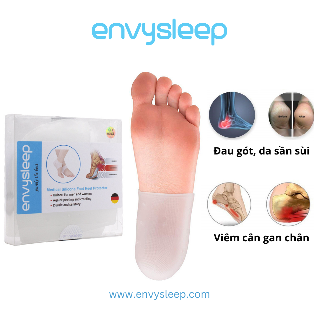 [HCM]Combo Lót giày Silicon gót chân ENVYSLEEP giảm nứt và chai gót VIÊM CÂN GAN BÀN CHÂN free size nam và nữ size 37 đến 45